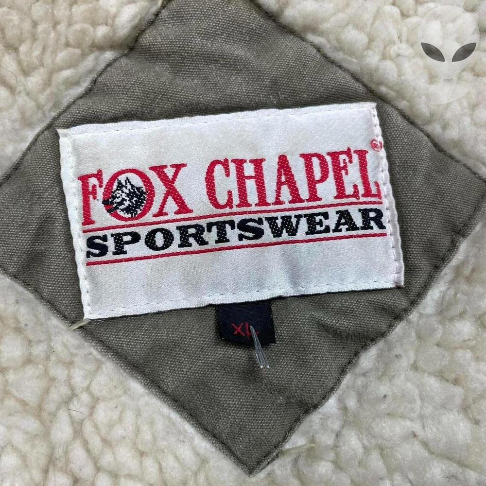 Vtg 90s Fox Chapel Sportswear Jacket XL Olive Sherpa Lined Utility Gorpcore - Picture 5 of 6